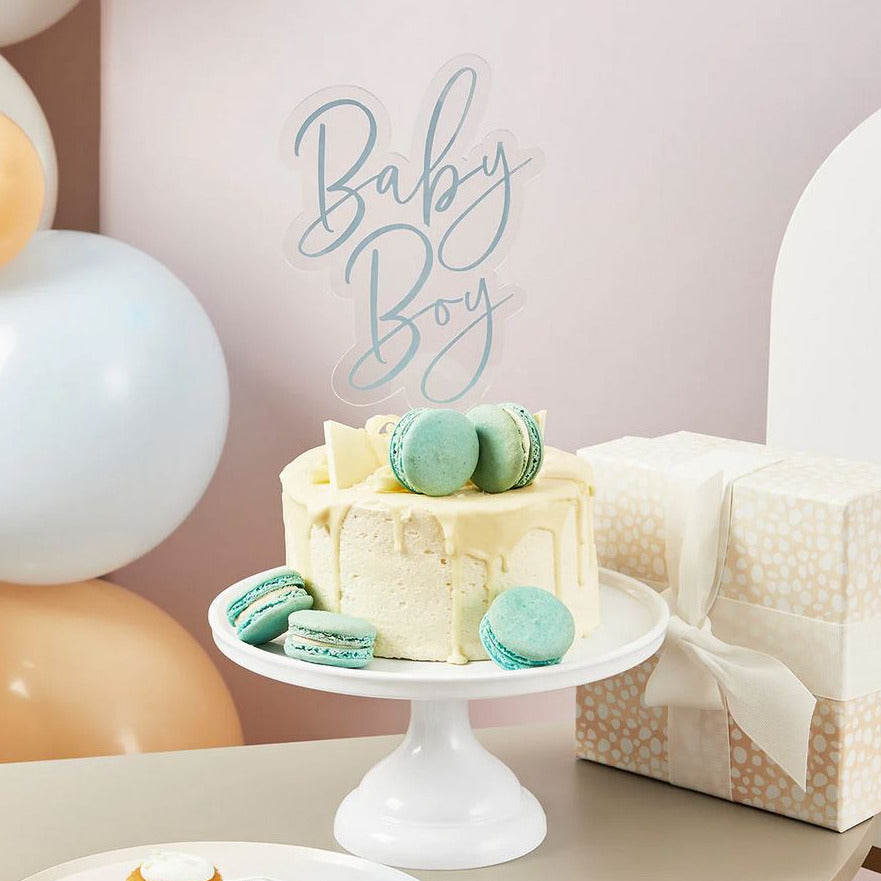 Baby Boy - kakun koriste, vaaleansininen